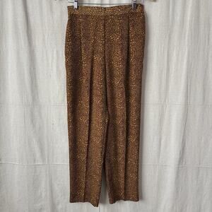 Unbranded Womens Old Money Animal Print Pleated Dress Pants Size 8P Quiet Luxury